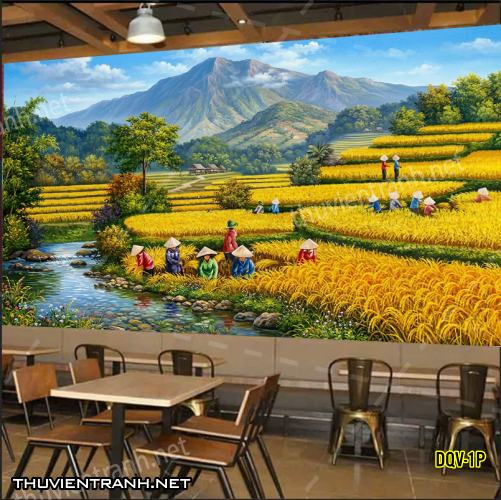 Tranh dán tường Đổng quê, Quê hương, Làng Quê Việt - -DQV-1P - Kết quả tìm kiếm tranh tường